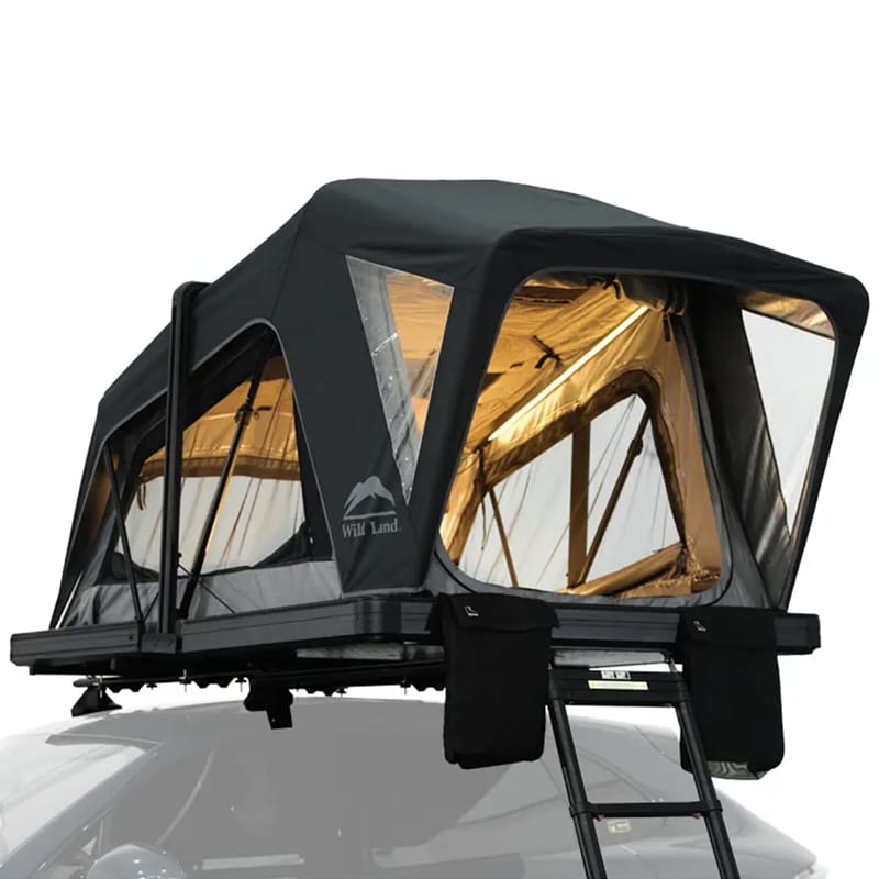 Tente de toit Wildland Orthframe ouverte avec échelle vue arrière