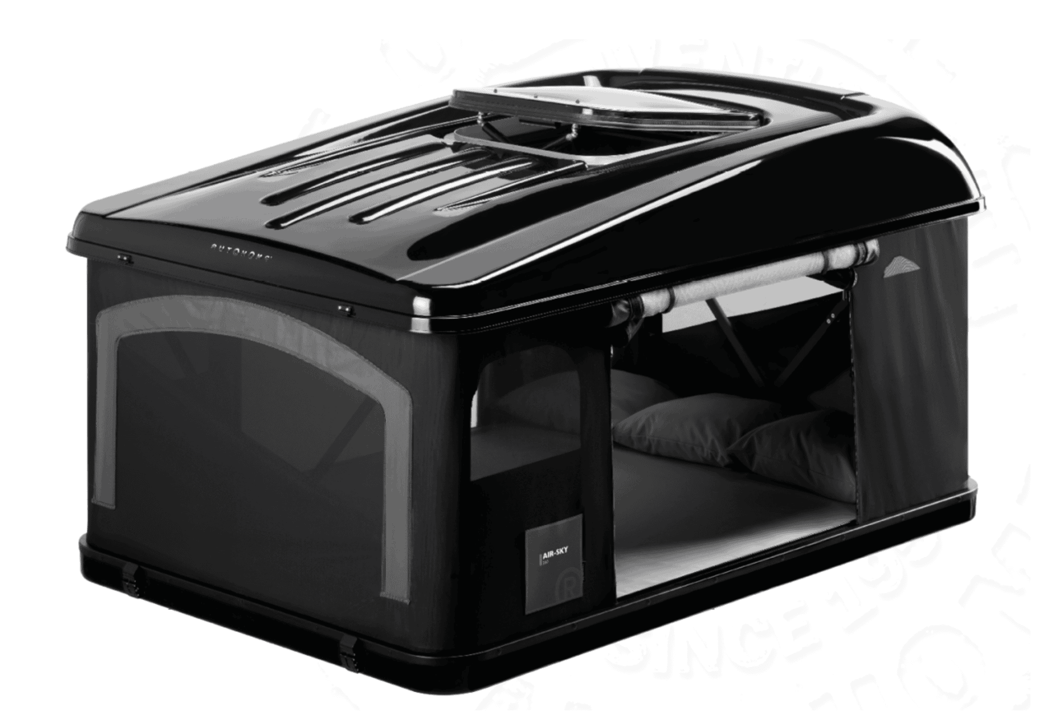 AirSky 360 Autohome ouverte sur 4x4 – tente de toit coque rigide avec grandes ouvertures latérales